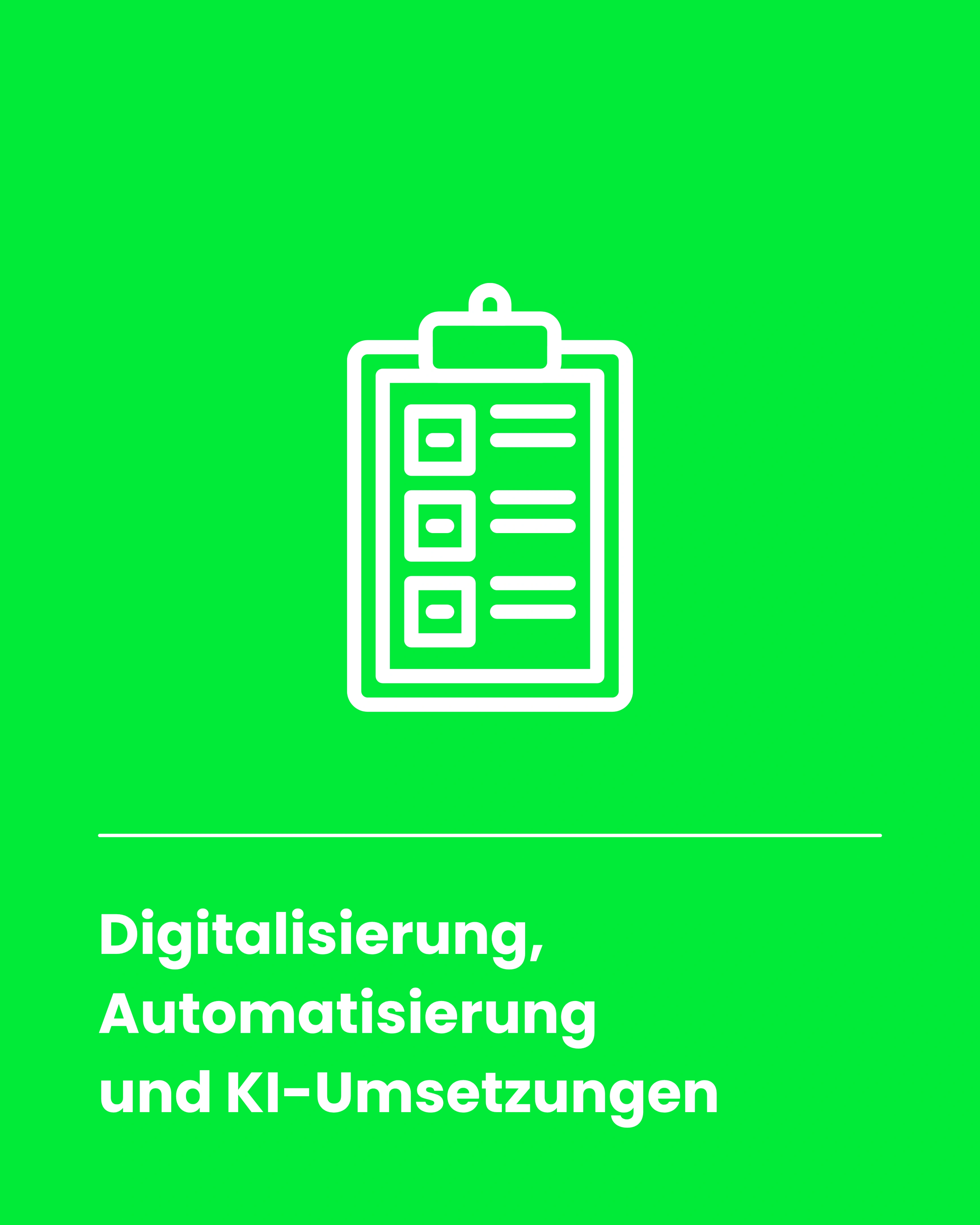 Digitalisierung, Automatisierung & KI